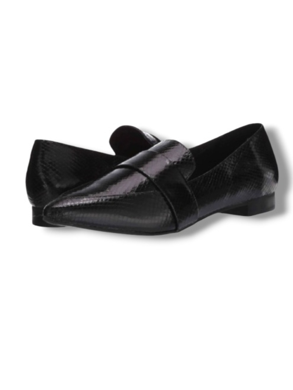Report Women's Dalila Loafers Black Exotic Leather Classic Preppy shoes
